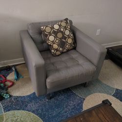 Faux Leather Cushioned Chair 