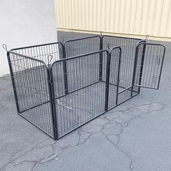(NEW) $85 Heavy Duty 6-Panel Dog Playpen, Each Panel 32” Tall X 32” Wide Pet Exercise Fence Crate Kennel Gate