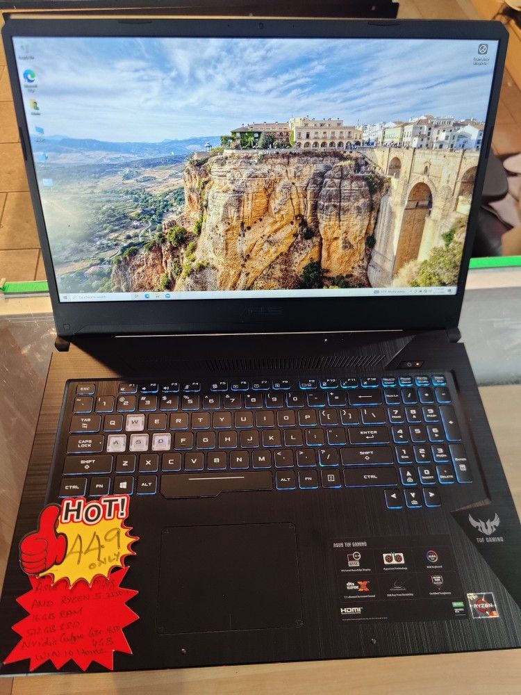 ASUS TUF 17" Gaming Laptop Ryzen 5 16gb Ram 512GB SSD GTX 1650 4GB 