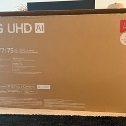 Brand New LG 75” UA77 TV AI Smart TV