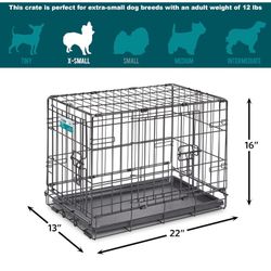 MidWest Homes for Pets Newly Enhanced Double Door iCrate Dog Crate, Includes Leak-Proof Pan, 