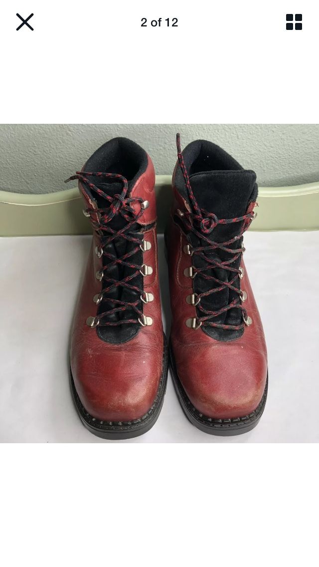 Sorel Ankle Boots Men Size 10 Red Leather Upper