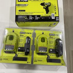 Ryobi Drill New Whit 2 Batteries And Charger 