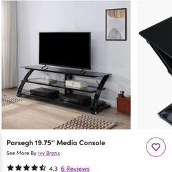 Modern Black Glass TV Stand - LIKE NEW