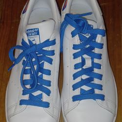 Adidas Size 7 Men's Stan Smith Graffiti Pharrell Shoes White Blue Sneakers