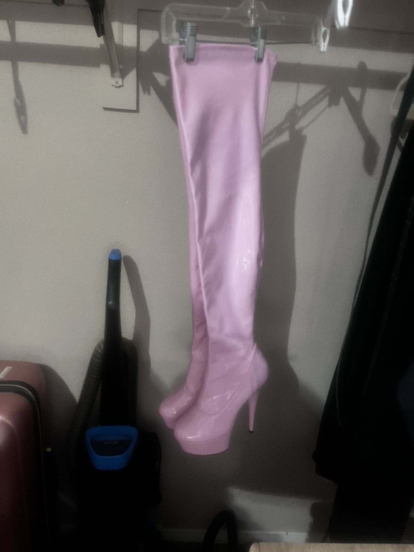 Size 9 - 7” Pink Thigh High Boots