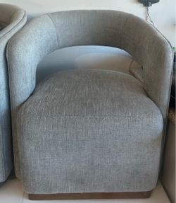 2 Swivel Light Blue Accent Chairs