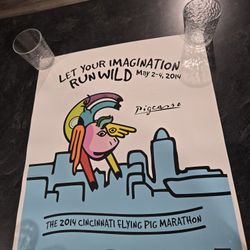 2014 Cincinnati Flying Pig Marathon Poster Always Kept In Tube