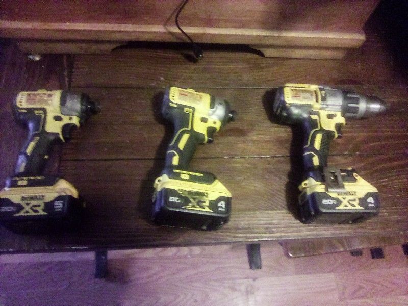 DeWalt 20 Volt Impact Drivers(2) 1 Hammer Drill/ Drill Driver All 3 For 225.00 Cash 