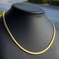 Jewelry 14k solid Yellow Gold omega link 16.00” Chain necklace 18.80grams 4.00mm