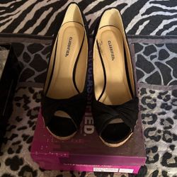 Woman Black Wedges 