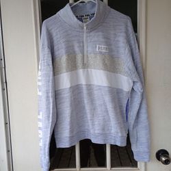 Pink Victoria Secret Pullover Blue/Gray/White Sz L