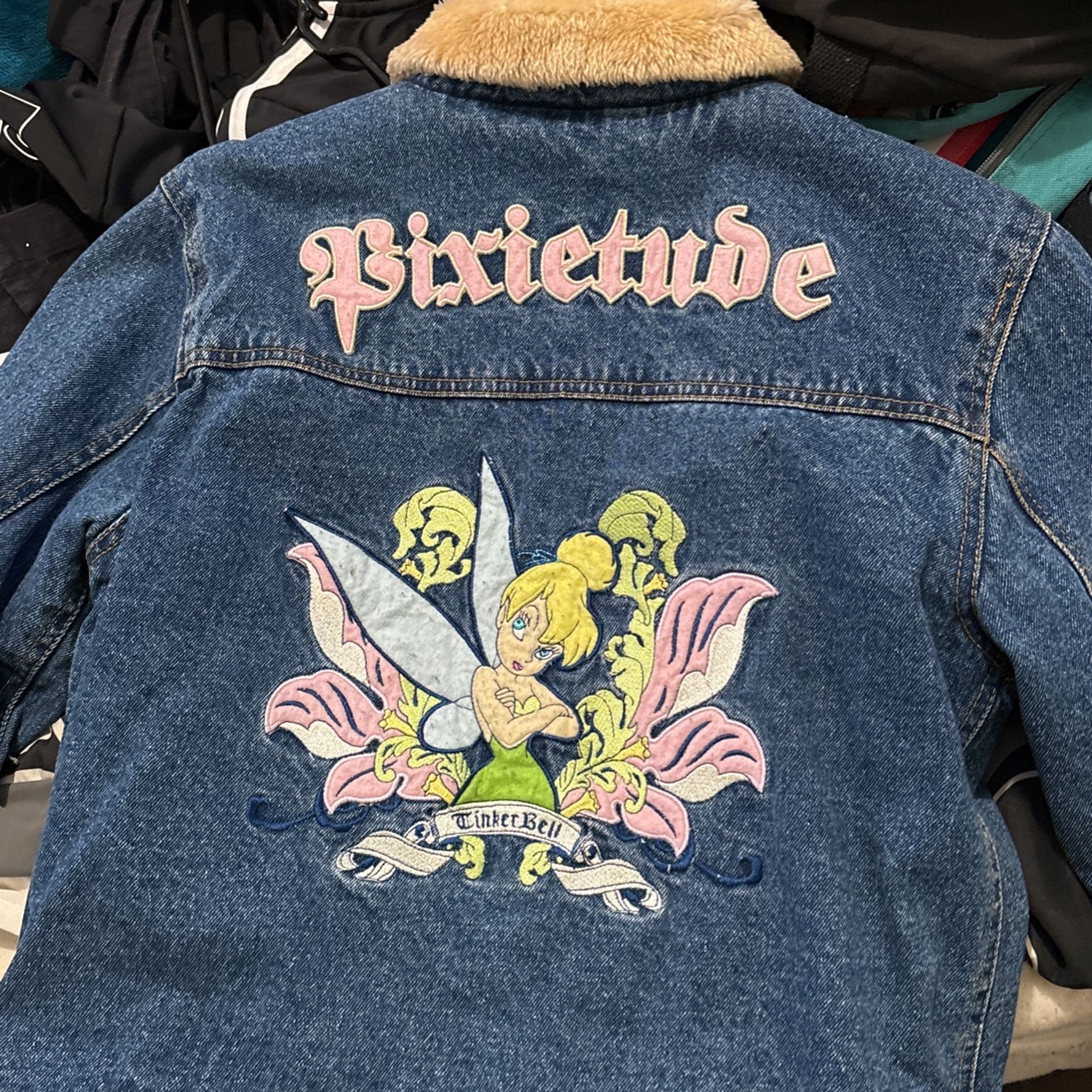 vintage disney fur denim jacket 
