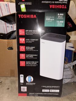 Toshiba 8,000 BTU Smart Portable Air Conditioner – WiFi, Alexa/Google, 3-in-1 – Like New