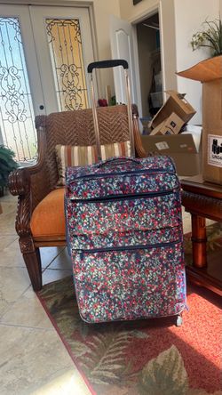 Floral Soft-Side Rolling Carry-On Luggage