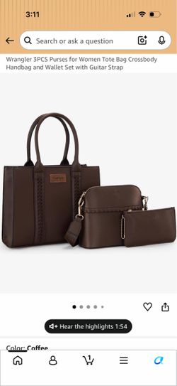 Wrangler 3-Piece Tote Bag Set with Wallet