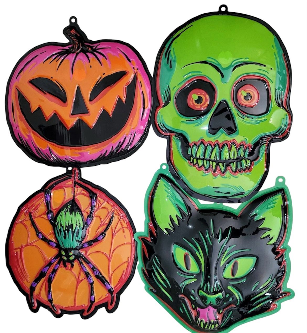 Target Hyde and Eek! Retro Style Neon Halloween Vacform Wall Hangings Set of 5