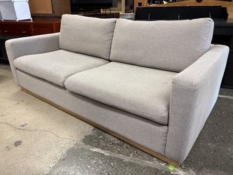 SOFACOMPANY Pebble Grey Fabric Modern Track Arm Sofa