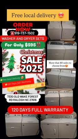 Washer And Dryer $595 Free Delivery