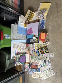 Large Scrapbooking & Craft Supply Lot – Stickers, Albums, Paper & Tools