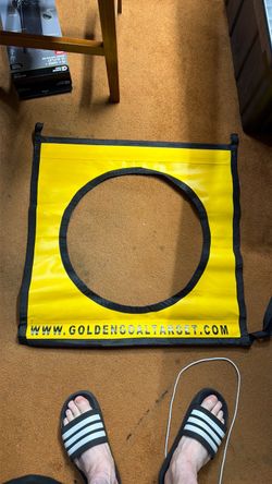 Golden goal soccer training target barely used.