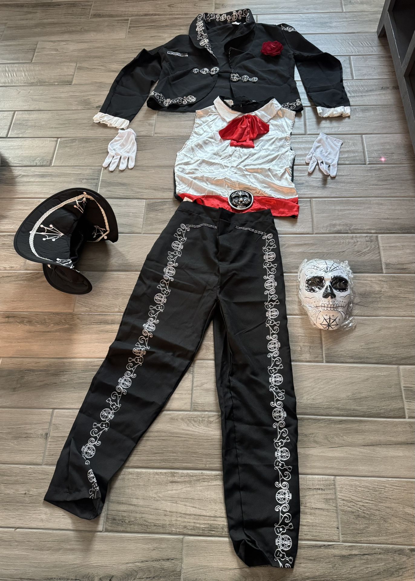 Day Of The Dead Costume For Men, Mariachi Costume Pants Size M Coat L