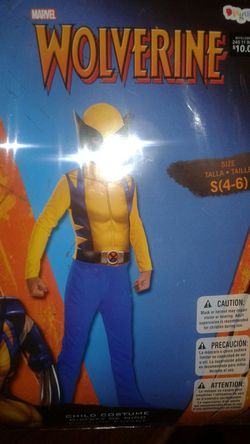 Wolverine costume size 4-6
