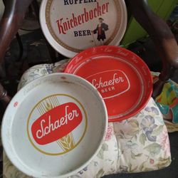 3 Metal Beer Trays 