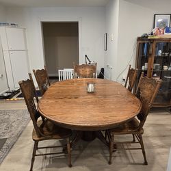 Solid wood dining table & 5 chairs