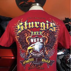 Motorcycle T-shirt Medium Men STURGIS, Eagle on Fire