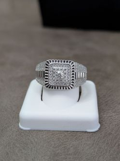 Solid Silver Moissanite Ring