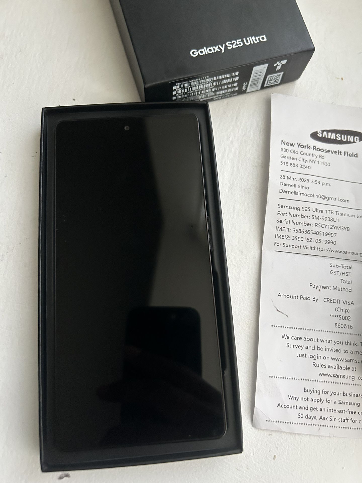 Samsung Galaxy S25 Ultra 1tb Jet black Titanium