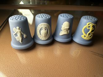 Wedgwood Blue Jasperware Thimbles Set of 4