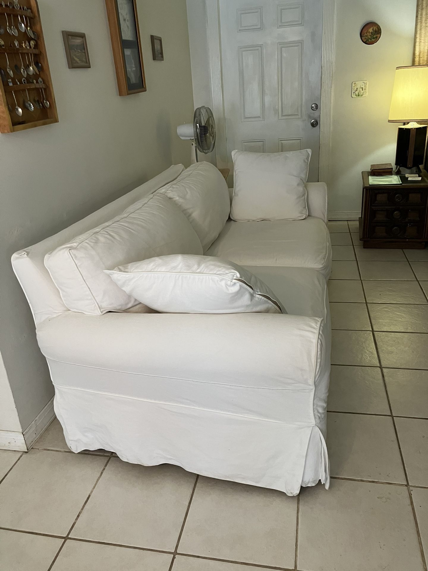Almost New Comfy Slipcover Sofa / Couch