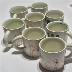 8 Starbucks 12oz mugs