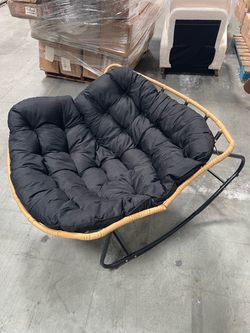 Double Papasan Rocking Chair with Cushion