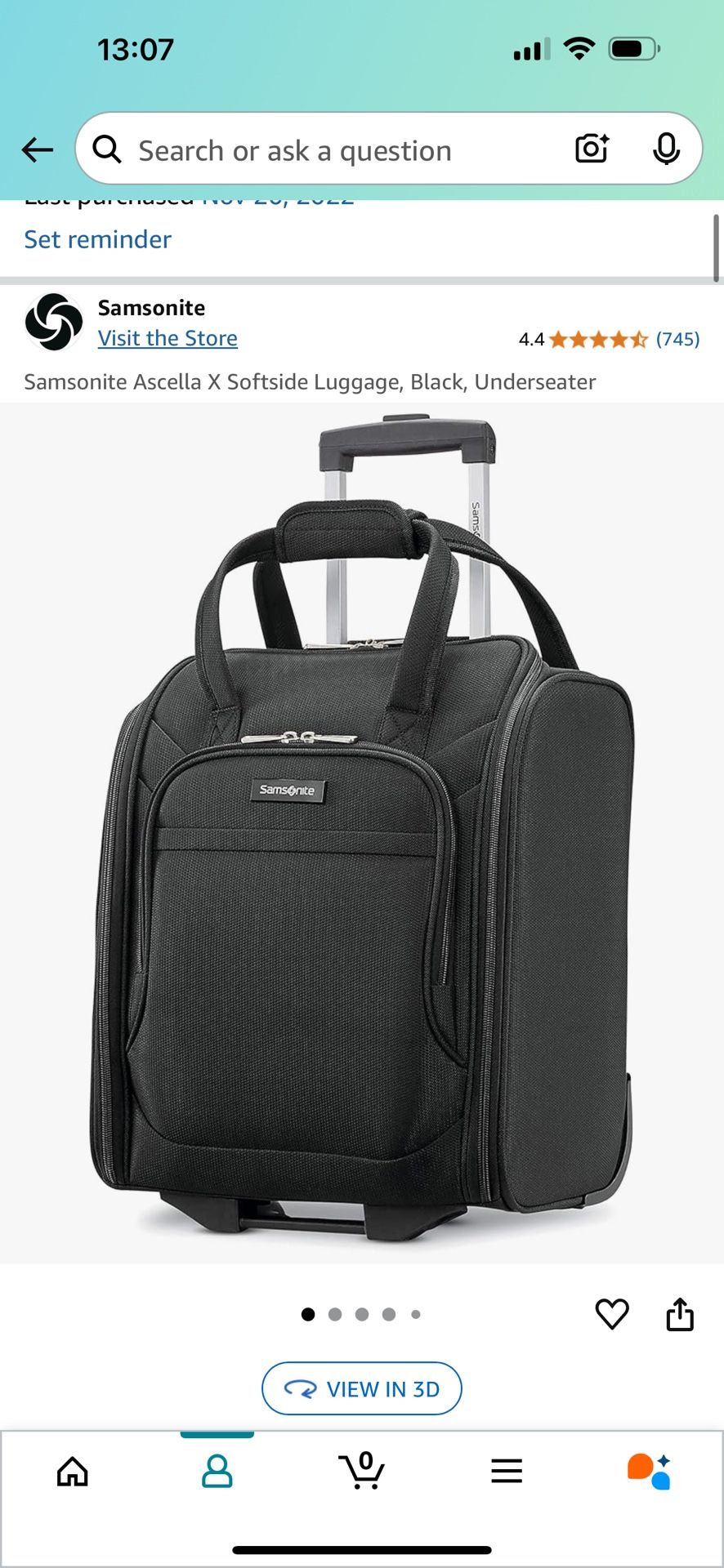 Samsonite Ascella X Softside Luggage, Black, Underseater