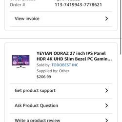 Gaming Monitor  27” 4K monitor(60Hz)
