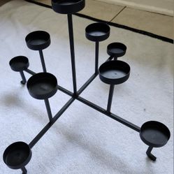 17"x17"x11.5" Tall at Highest Point 9 Candelabra in Black Metal, Very Gently Cared For