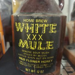Vintage White Mule Wildflower Honey Crock Jug