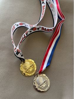 Silver and Gold basketball medas