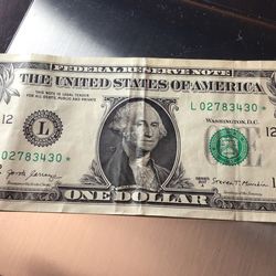 Rare 2017 One Dollar Star Noted Bill