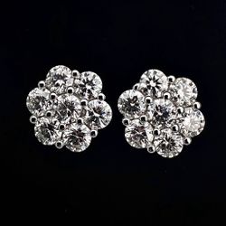 Moissanite 4 CT Honeycomb Earrings (New)