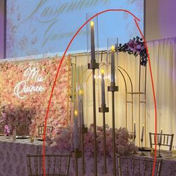 10 candelabras centerpieces. Pink