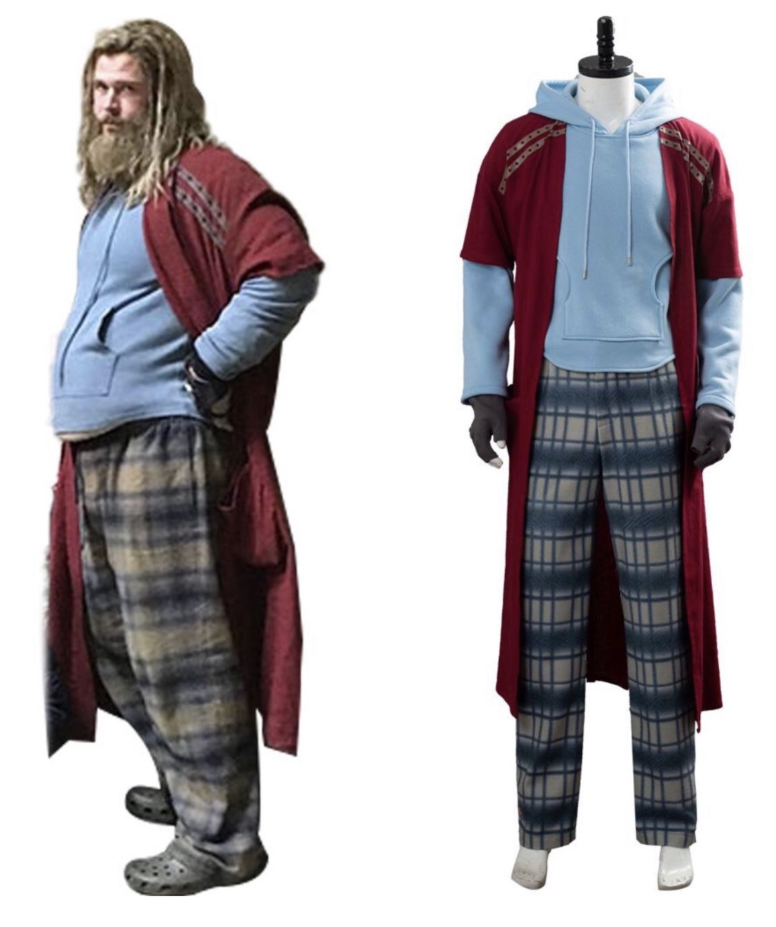 Avengers Endgame Fat Thor Outfit Cosplay Costume (Large)