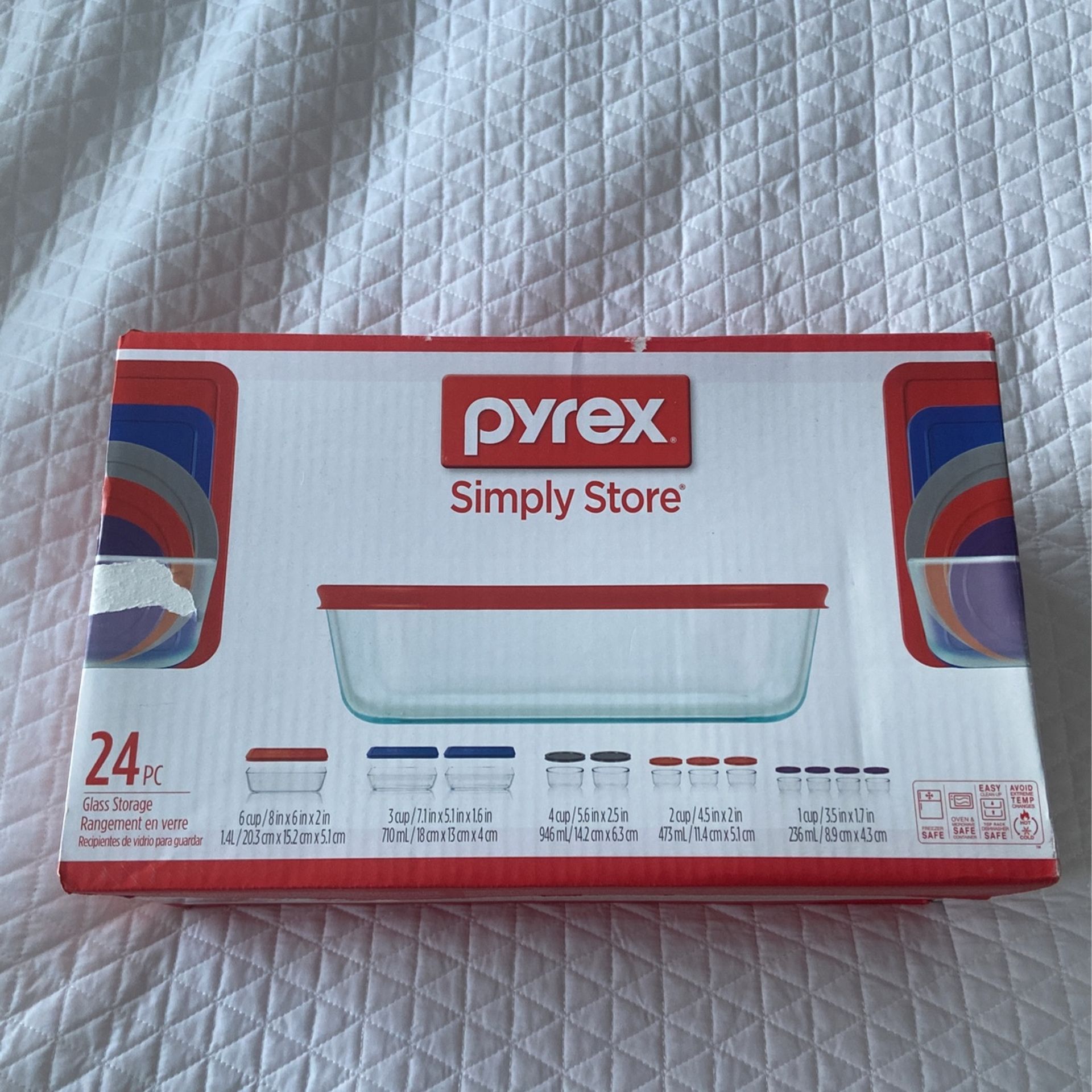 24 pc Glass Pyrex Simply Storage