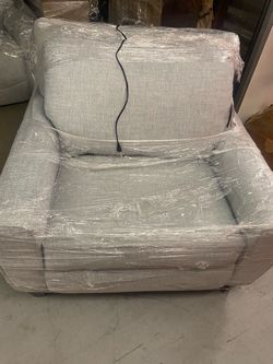 Light Gray Upholstered Accent Chair (powered)