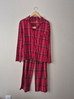 Cabernet Sleep Sense Pajama Set Womens Medium Red Plaid Cotton Modal Loungewear