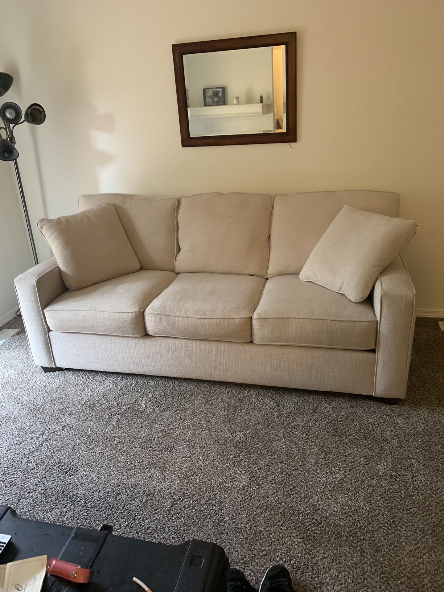 Couch, Brand New, White Fabric