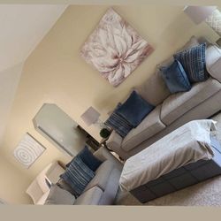 Grey Love seat And Couch Set 